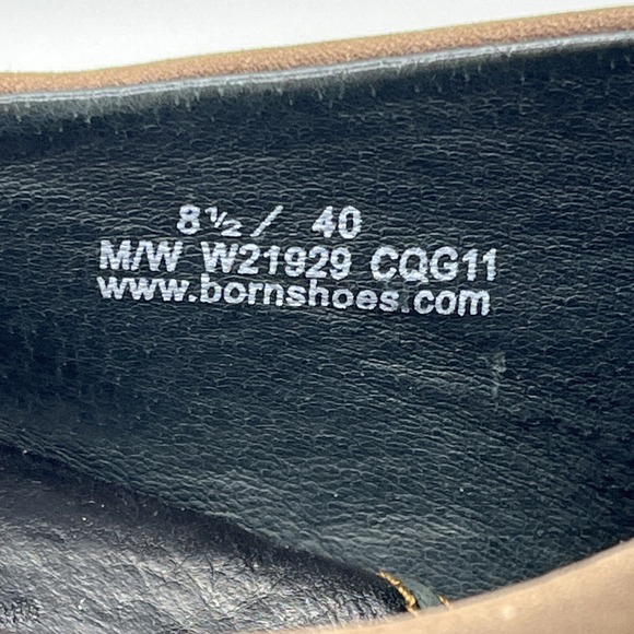 Born Leather Strappy Booties Womens US 8.5 M EU 40 Slip On Harness Chunky Heel - Picture 16 of 16